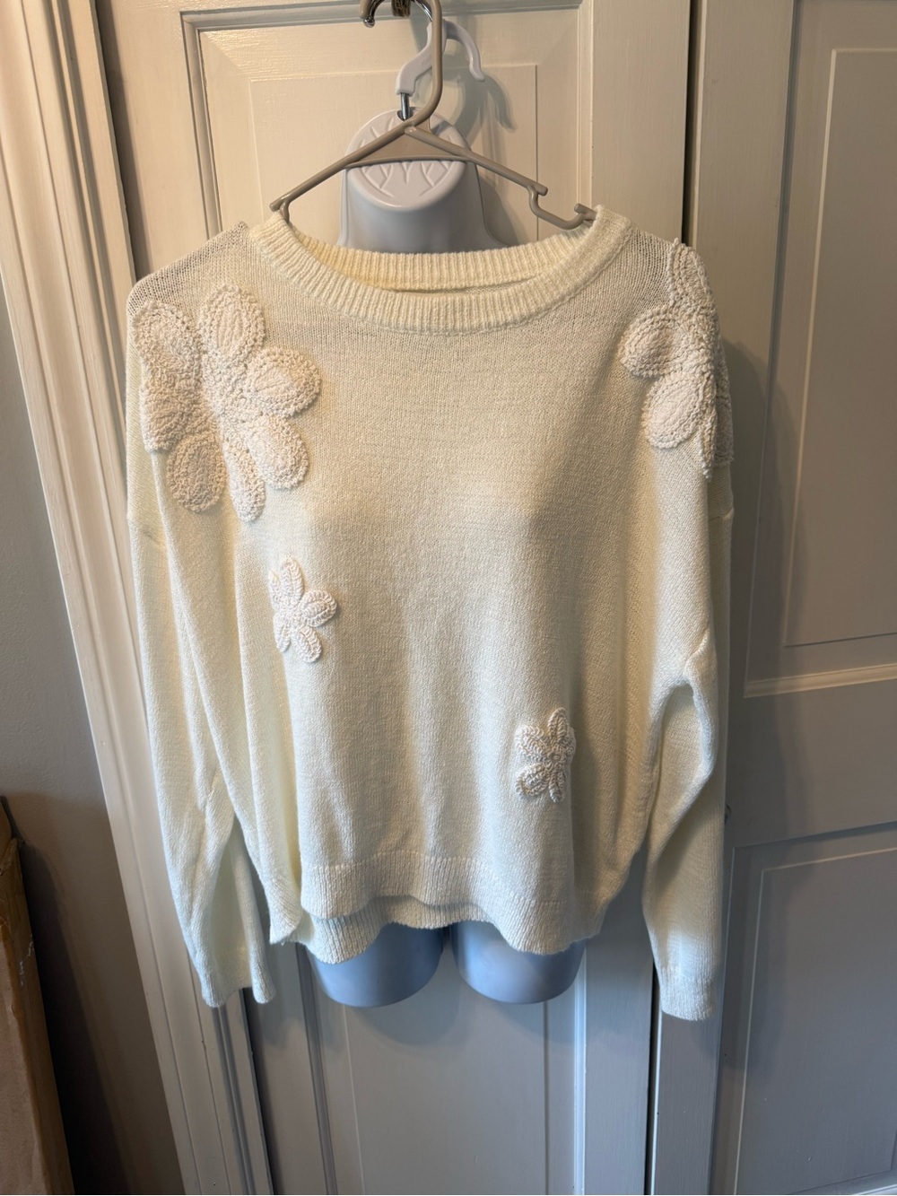 Pinch Cream Ribbed Knit Sweater Top NWOT